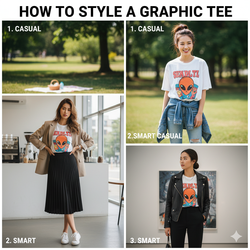 How to Style a Graphic Tee: 3 Looks From Casual to Smart
