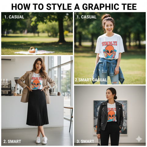 How to Style a Graphic Tee: 3 Looks From Casual to Smart