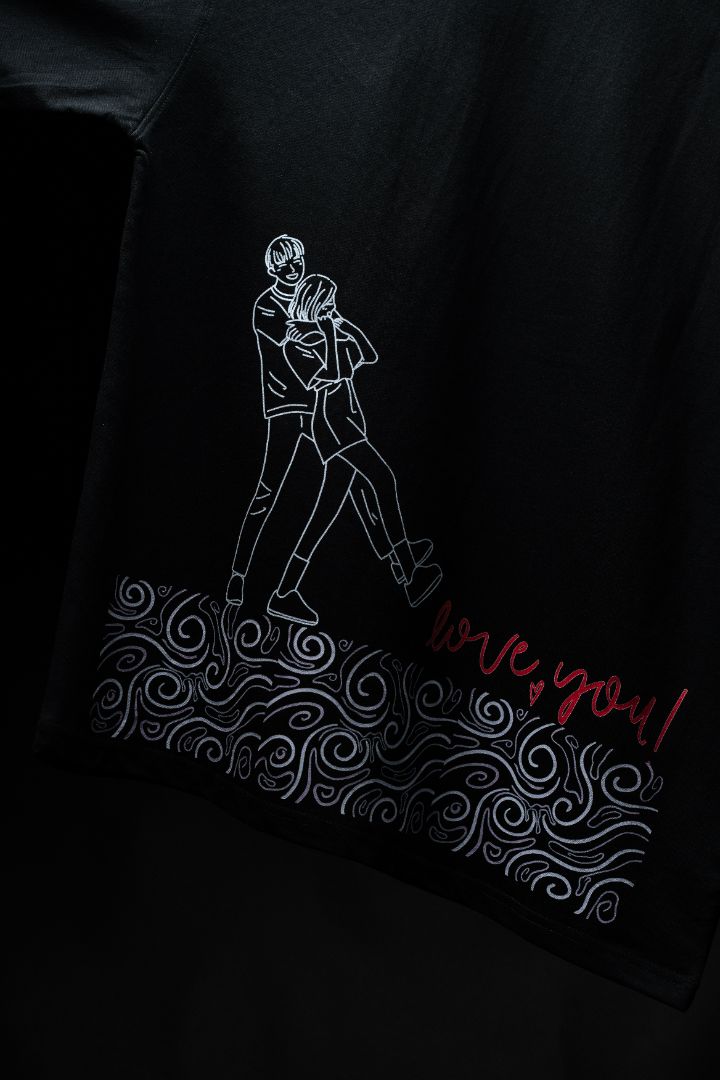 BUYBOT Midnight Romance Minimalist T-Shirt