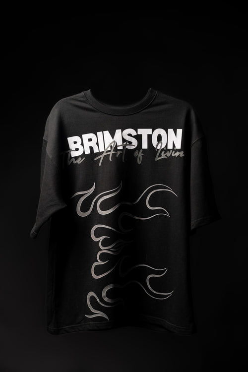 BRIMSTON Flame Graphic T-Shirt - Black | BUYBOT