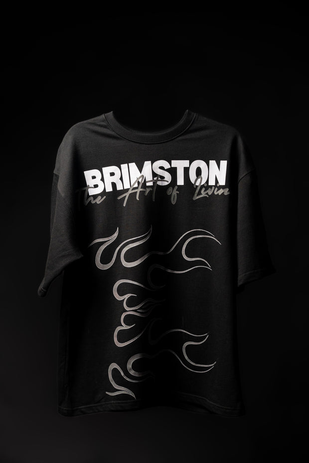 BRIMSTON Flame Graphic T-Shirt - Black | BUYBOT