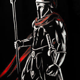 BUYBOT “Spartan Valor” Warrior Graphic Oversized Tee – Black Edition