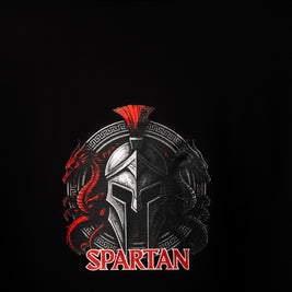 BUYBOT “Spartan Valor” Warrior Graphic Oversized Tee – Black Edition