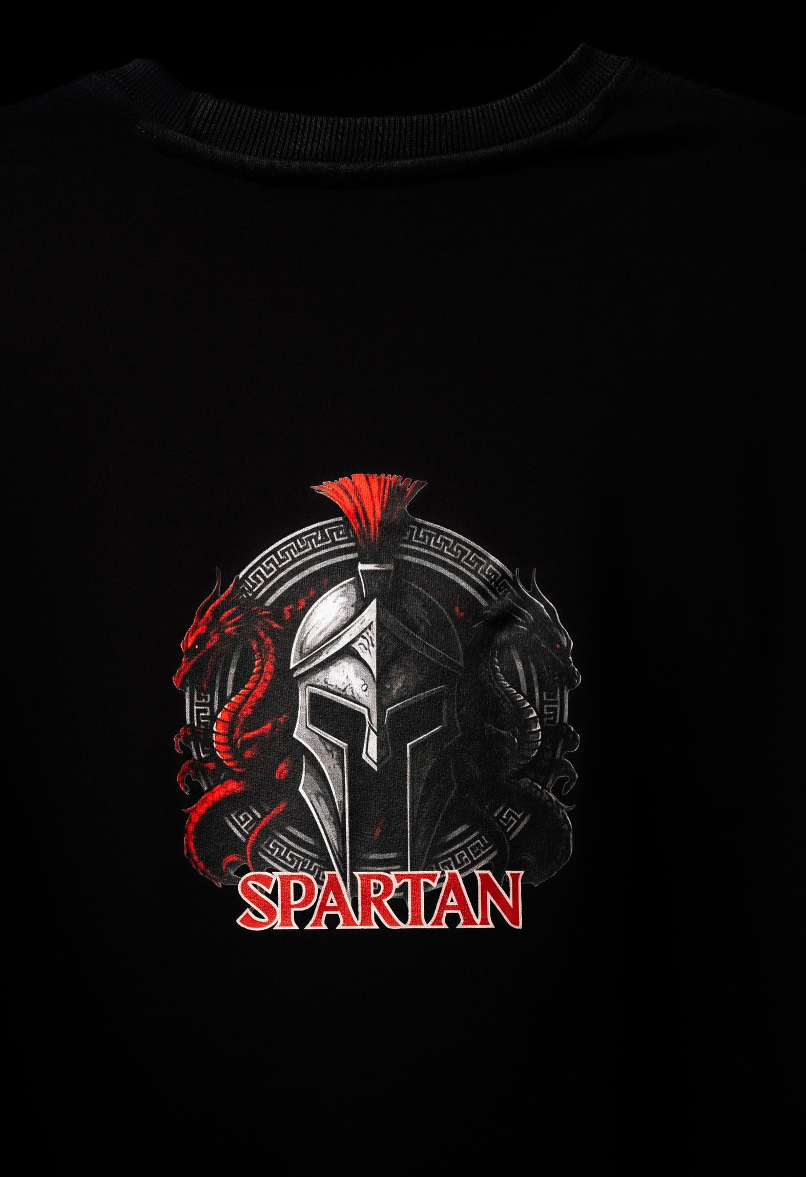 BUYBOT “Spartan Valor” Warrior Graphic Oversized Tee – Black Edition