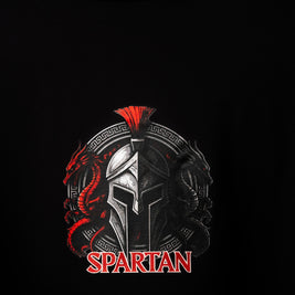 BUYBOT “Spartan Valor” Warrior Graphic Oversized Tee – Black Edition