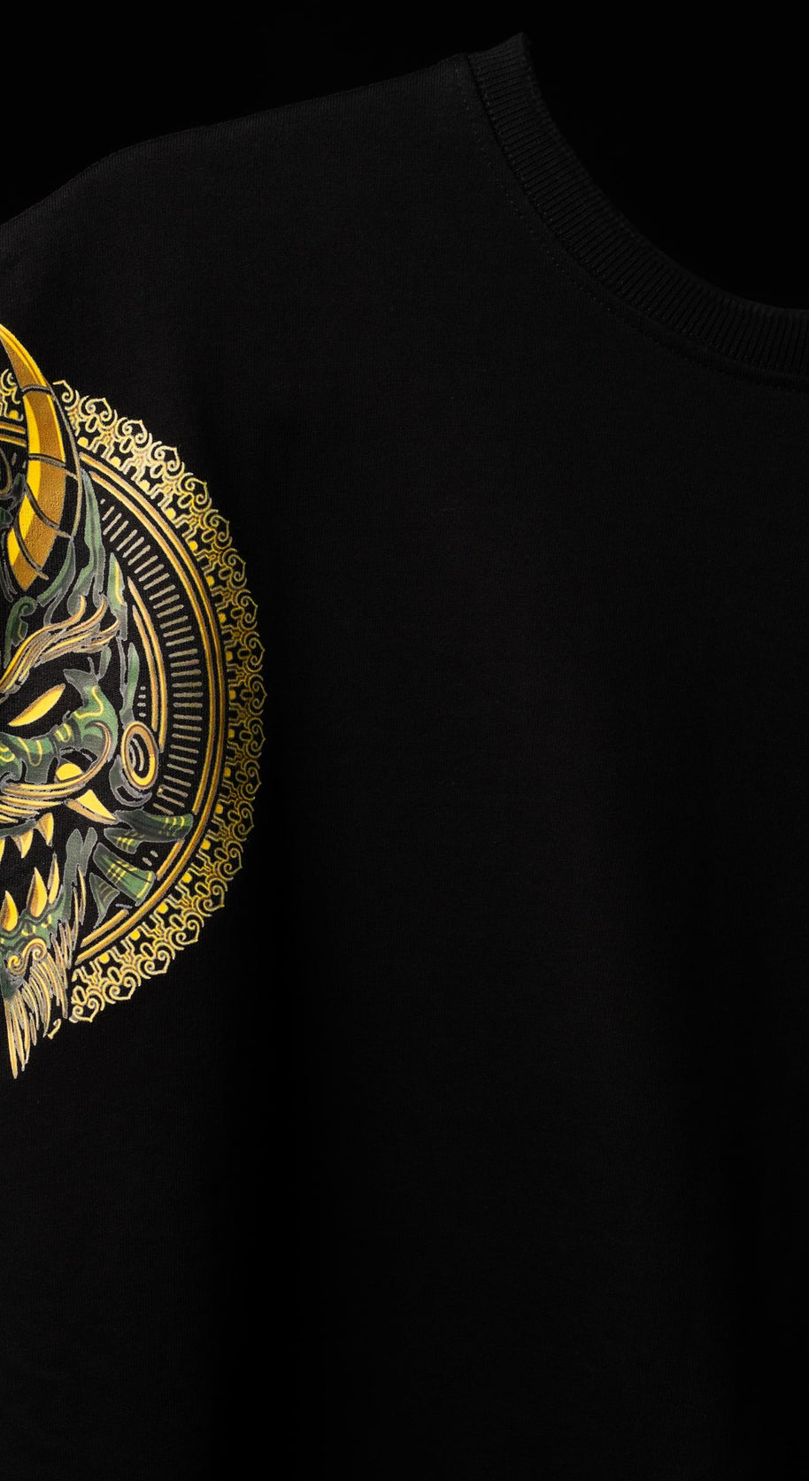 BUYBOT “Golden Oni” Oversized Graphic Tee – Black Edition