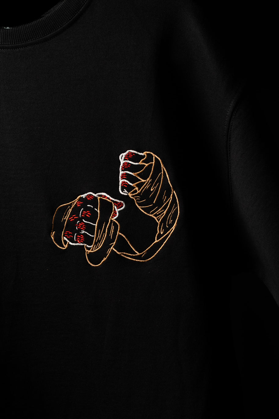 BUYBOT “Bandaged Rage” Embroidered Oversized Tee – Black Edition