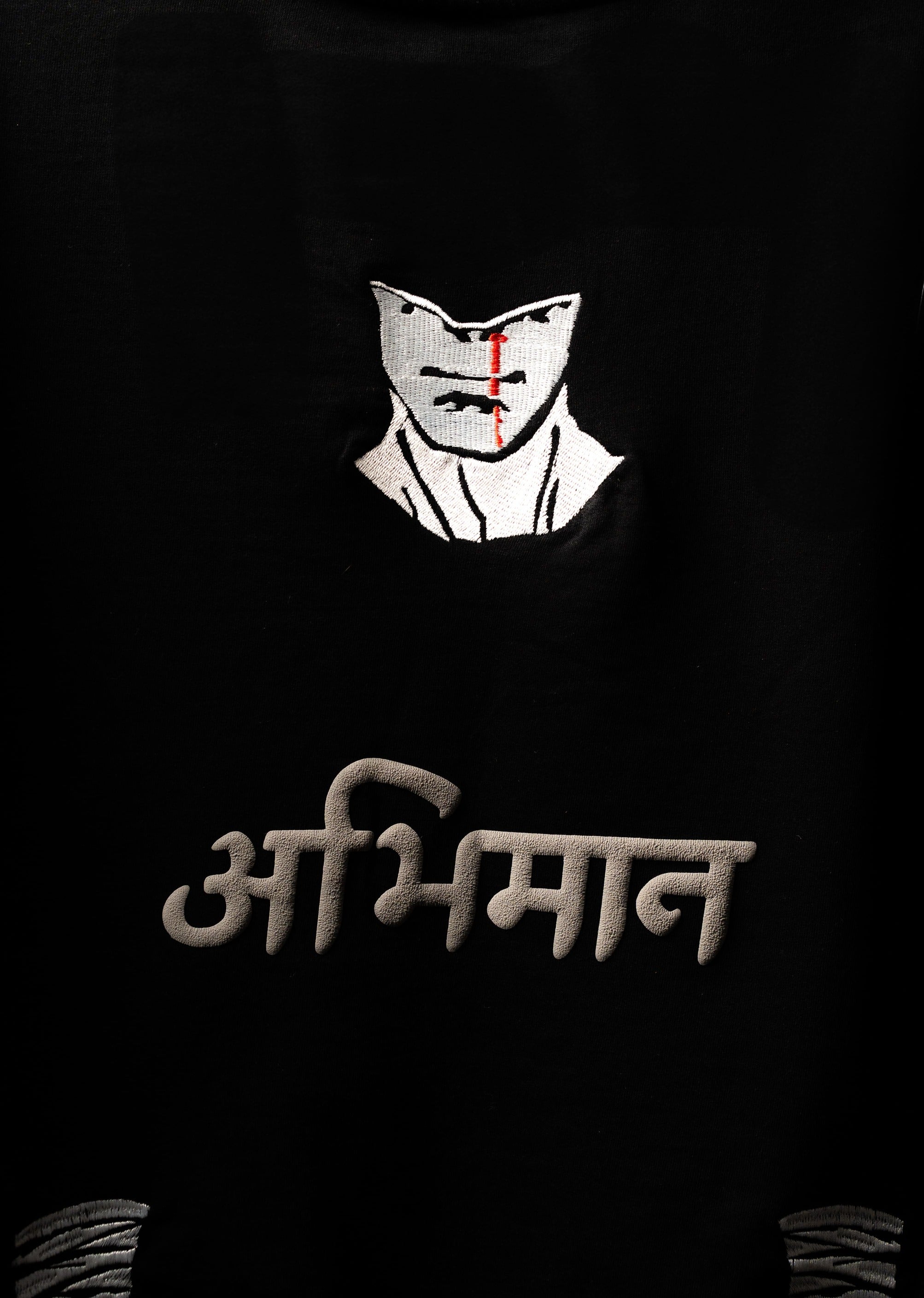 BUYBOT “Abhimaan” Embroidered Oversized Tee – Pride in Scars