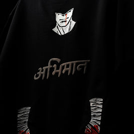 BUYBOT “Abhimaan” Embroidered Oversized Tee – Pride in Scars