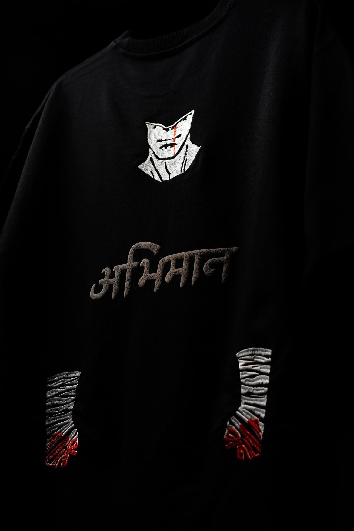 BUYBOT “Abhimaan” Embroidered Oversized Tee – Pride in Scars