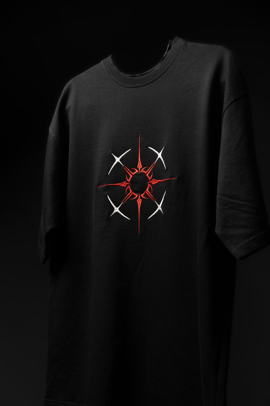 BUYBOT “ECLIPSE CORE” Oversized Tee – Red/White Edition