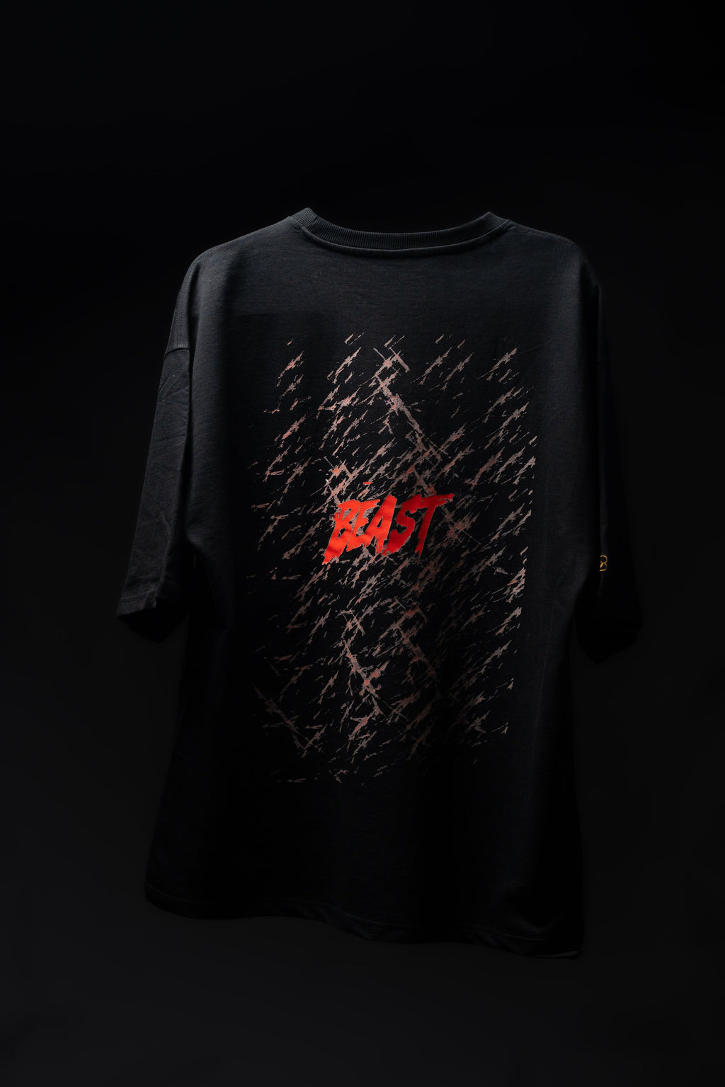 BUYBOT “Beast Mode” Wolf Graphic Oversized Tee – Black Edition