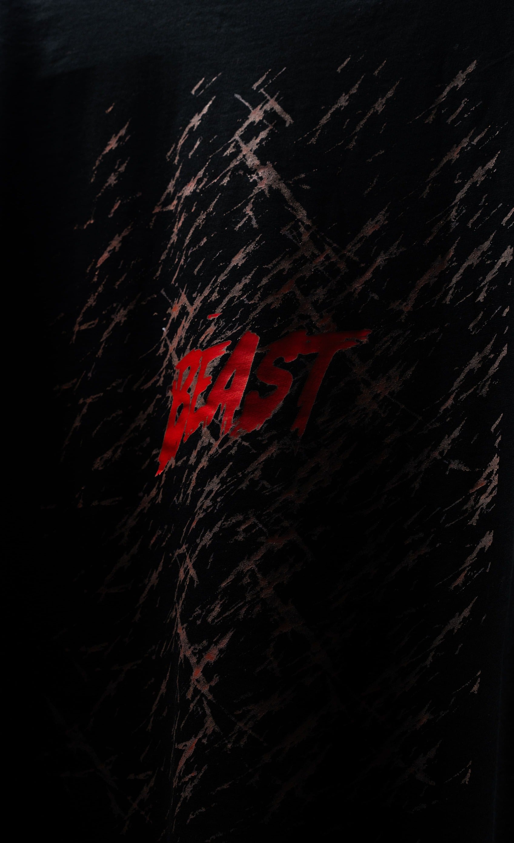 BUYBOT “Beast Mode” Wolf Graphic Oversized Tee – Black Edition
