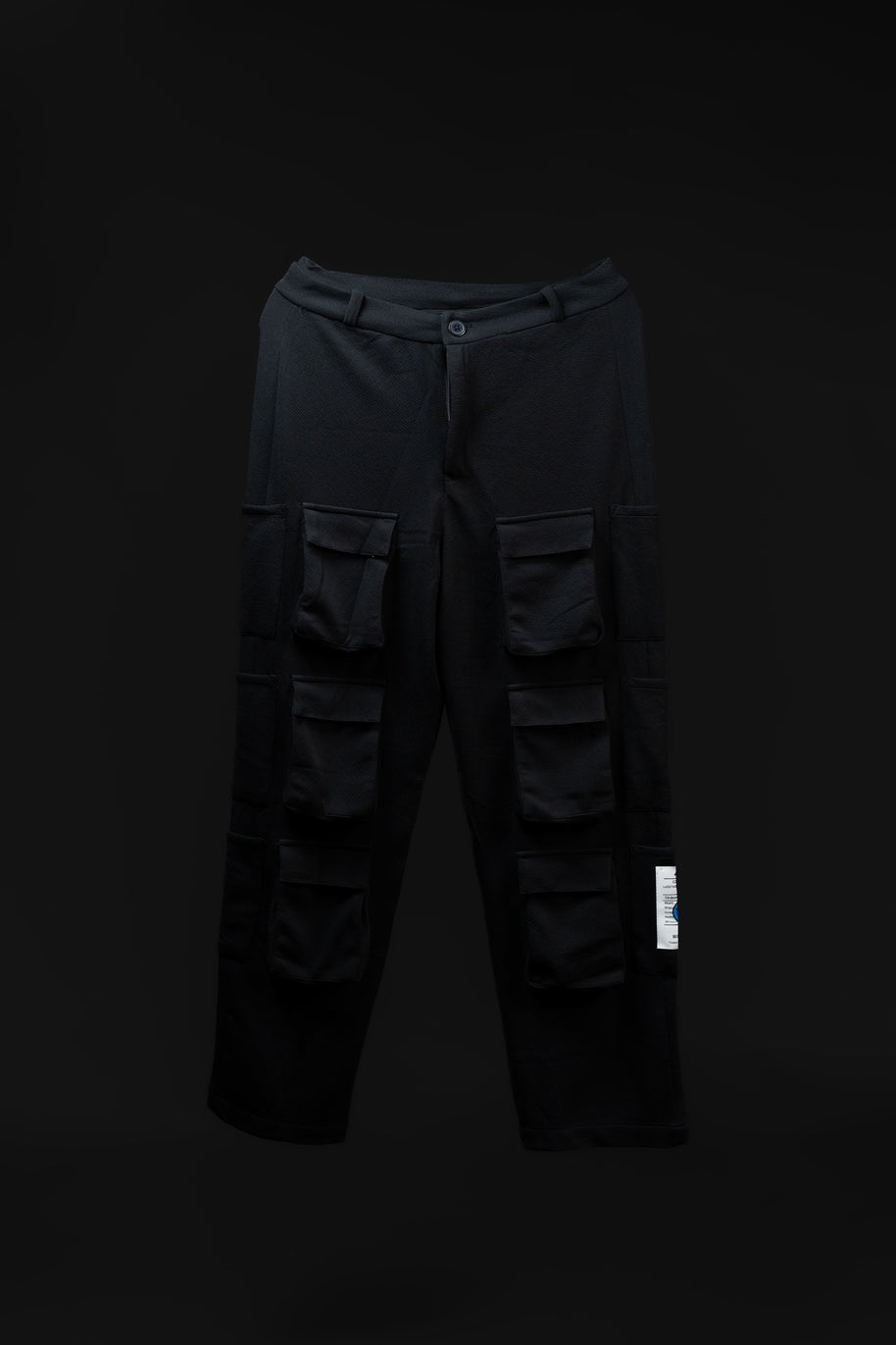 Men’s Black 6-Pocket Cargo Pants – Comfortable & Functional Streetwear