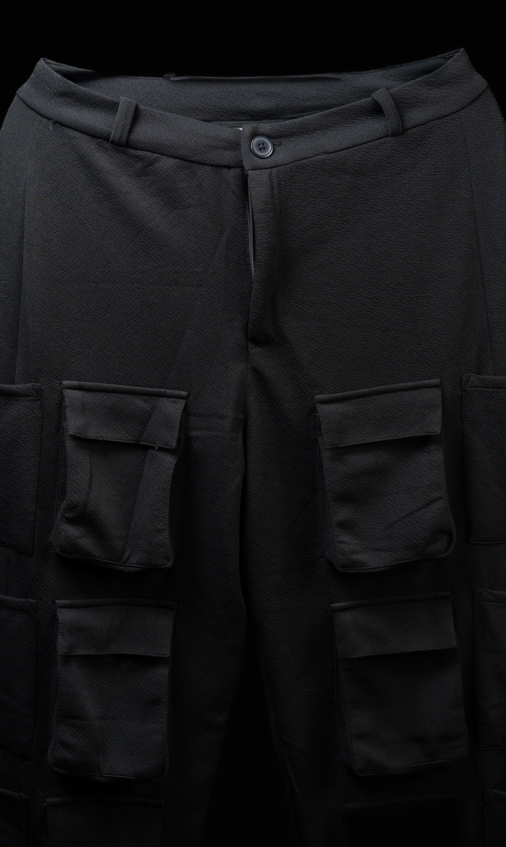 Men’s Black 4-Pocket Cargo Co-ord Set (Shirt & Cargo Pants)