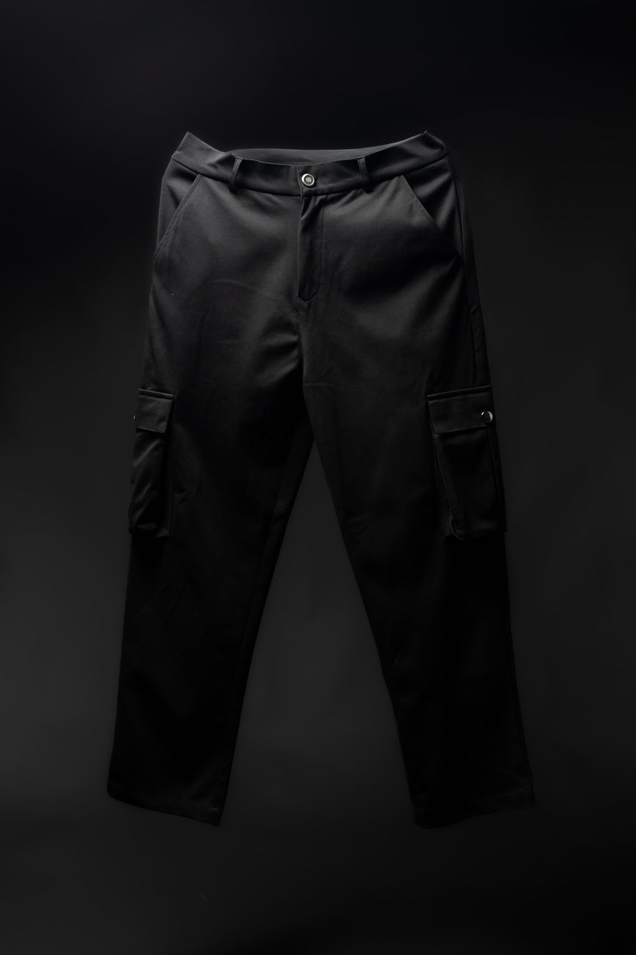 Men’s Black 2-Pocket Cargo Pants – Comfortable & Minimalist Streetwear