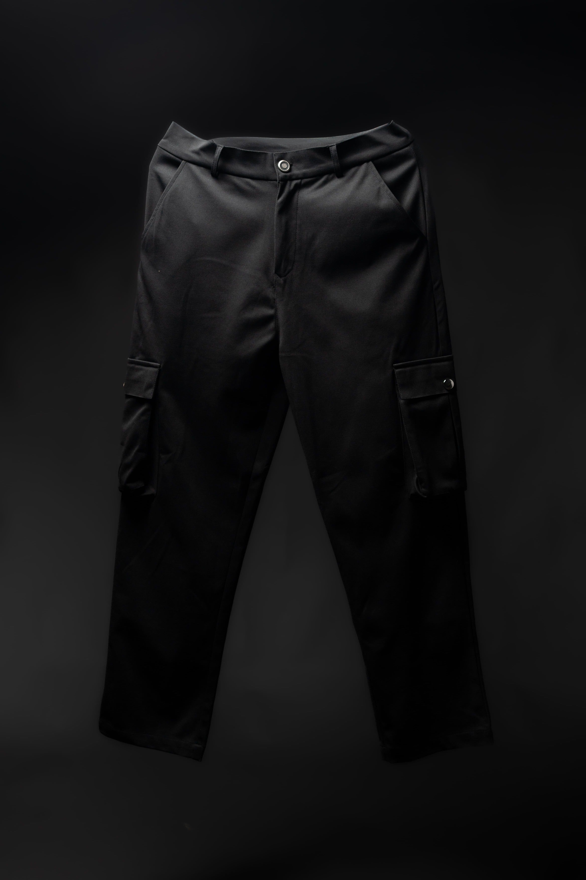 Men’s Black 2-Pocket Cargo Pants – Comfortable & Minimalist Streetwear