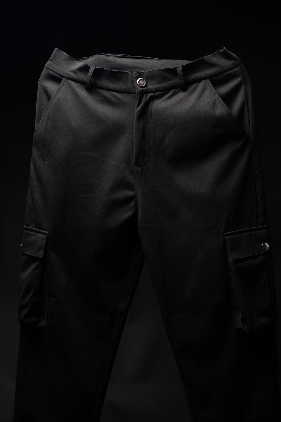 Men’s Black 2-Pocket Cargo Pants – Comfortable & Minimalist Streetwear