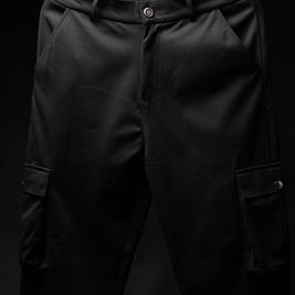 Men’s Black 2-Pocket Cargo Pants – Comfortable & Minimalist Streetwear