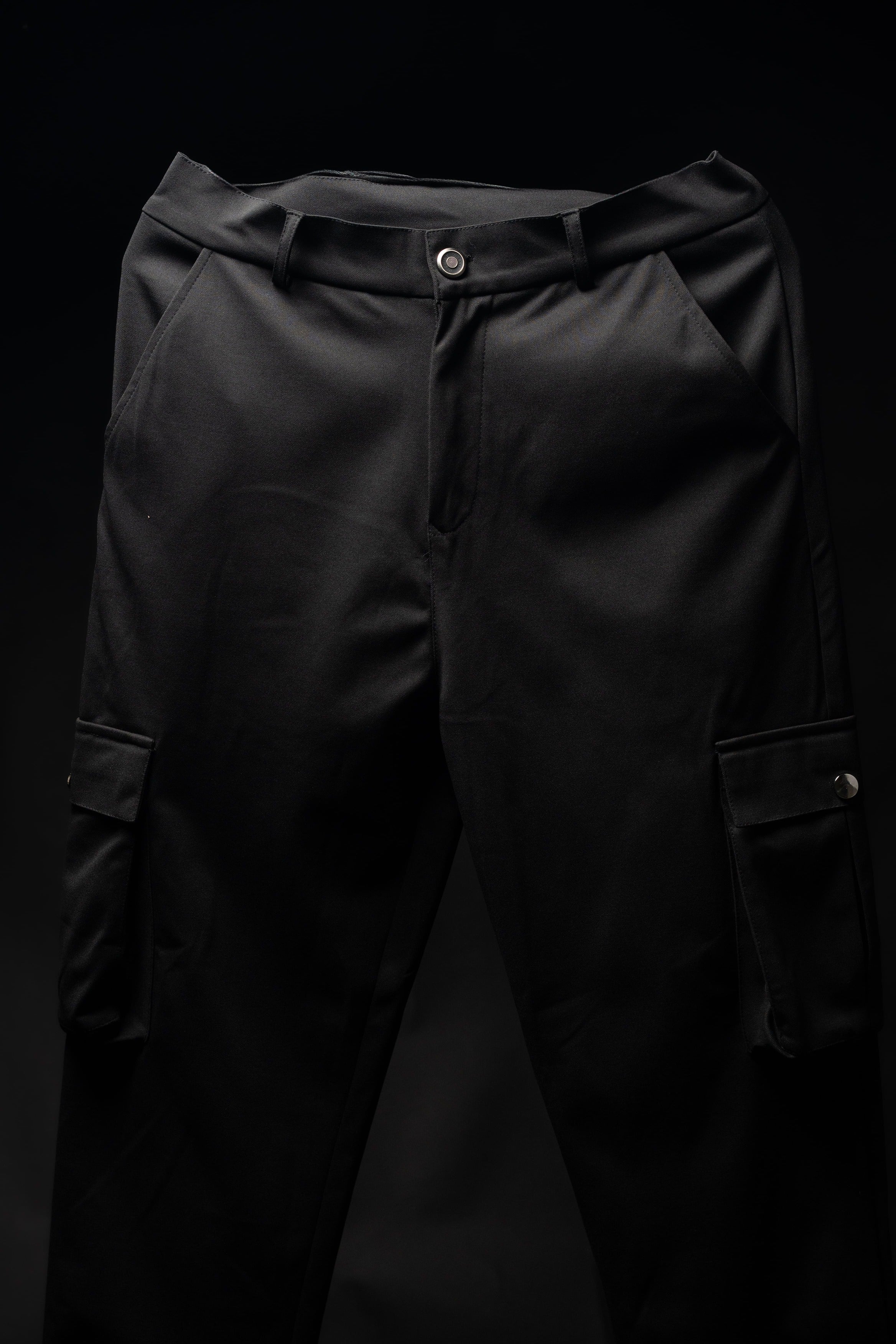 Men’s Black 2-Pocket Cargo Pants – Comfortable & Minimalist Streetwear