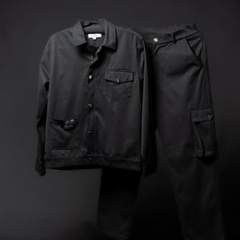Men’s Black 2-Pocket Cargo Co-ord Set (Shacket & Cargo Pants)