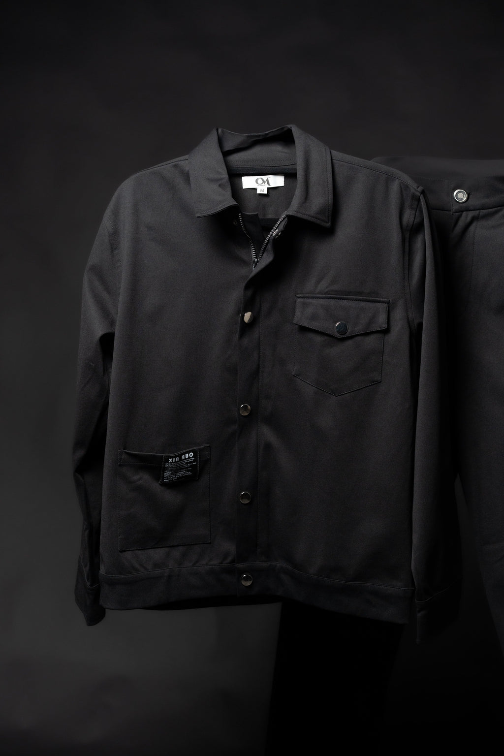 Men’s Black 2-Pocket Cargo Co-ord Set (Shacket & Cargo Pants)