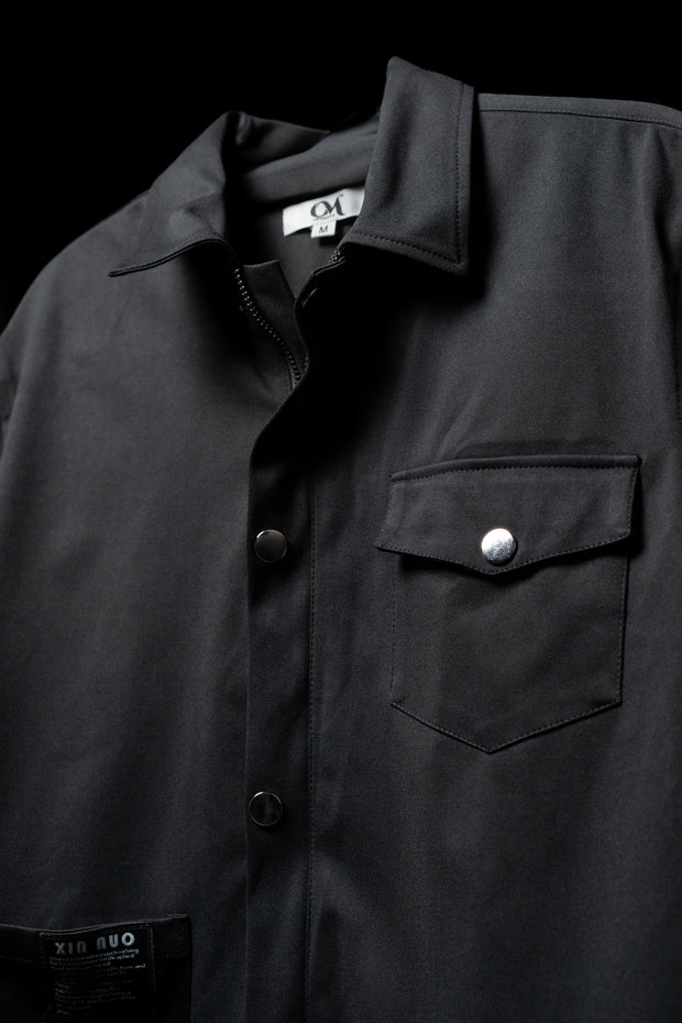Men’s Black 4-Pocket Cargo Co-ord Set (Shacket & Cargo Pants)