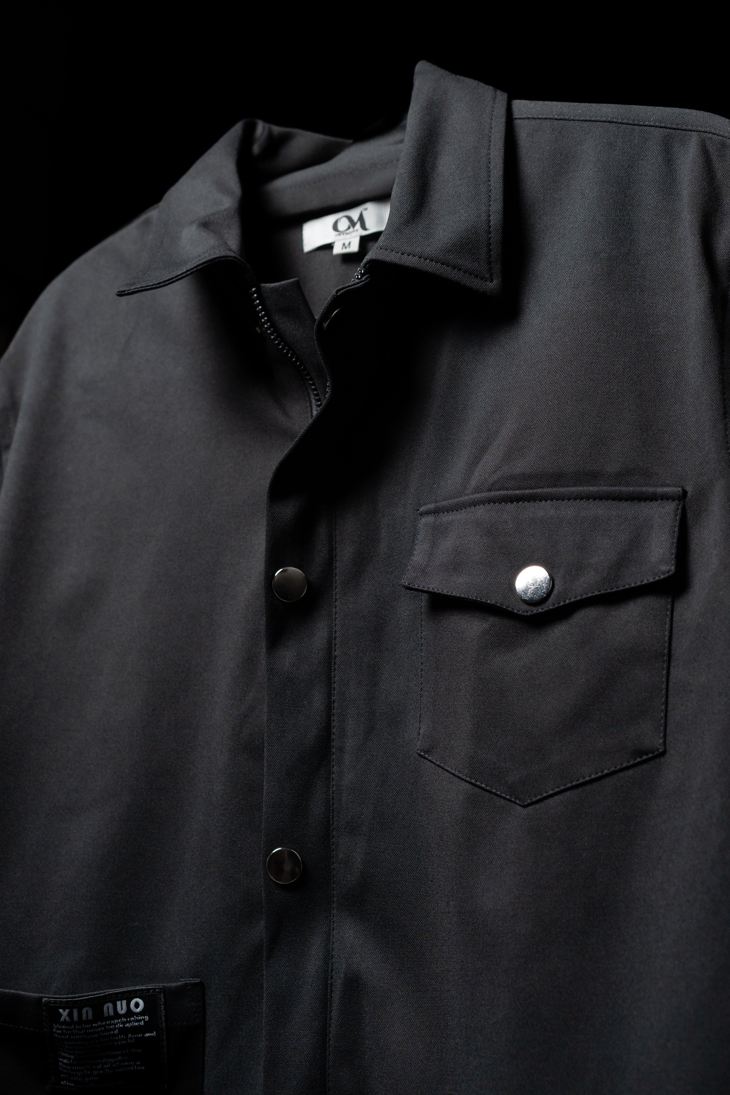 Men’s Black 6-Pocket Cargo Co-ord Set (Shacket & Cargo Pants)