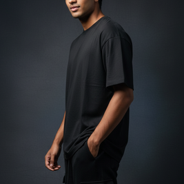 Men’s Black 4-Pocket Cargo Co-ord Set (T-Shirt & Cargo Pants)