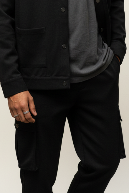 BUYBOT Men’s Black  6 (six) Pocket Cargo