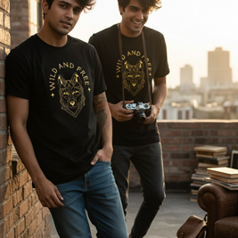 WILD AND FREE / GEOMETRIC WOLF Tee
