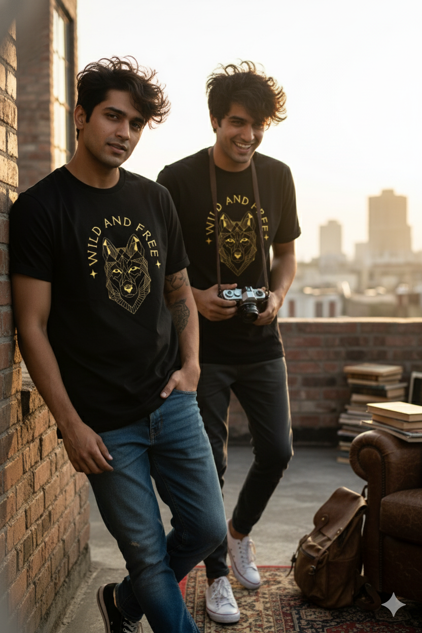 WILD AND FREE / GEOMETRIC WOLF Tee