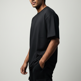 Men’s Black 4-Pocket Cargo Co-ord Set (T-Shirt & Cargo Pants)
