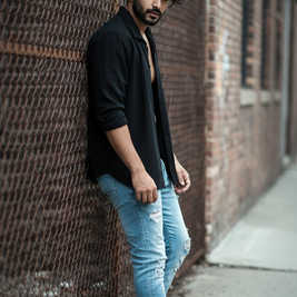 Men’s Black Shirt – Relaxed Fit, Minimalist Style