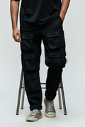 BUYBOT Men’s Black 12 (twelve)Pocket Cargo