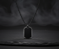 Minimalist Black Military Tag Necklace