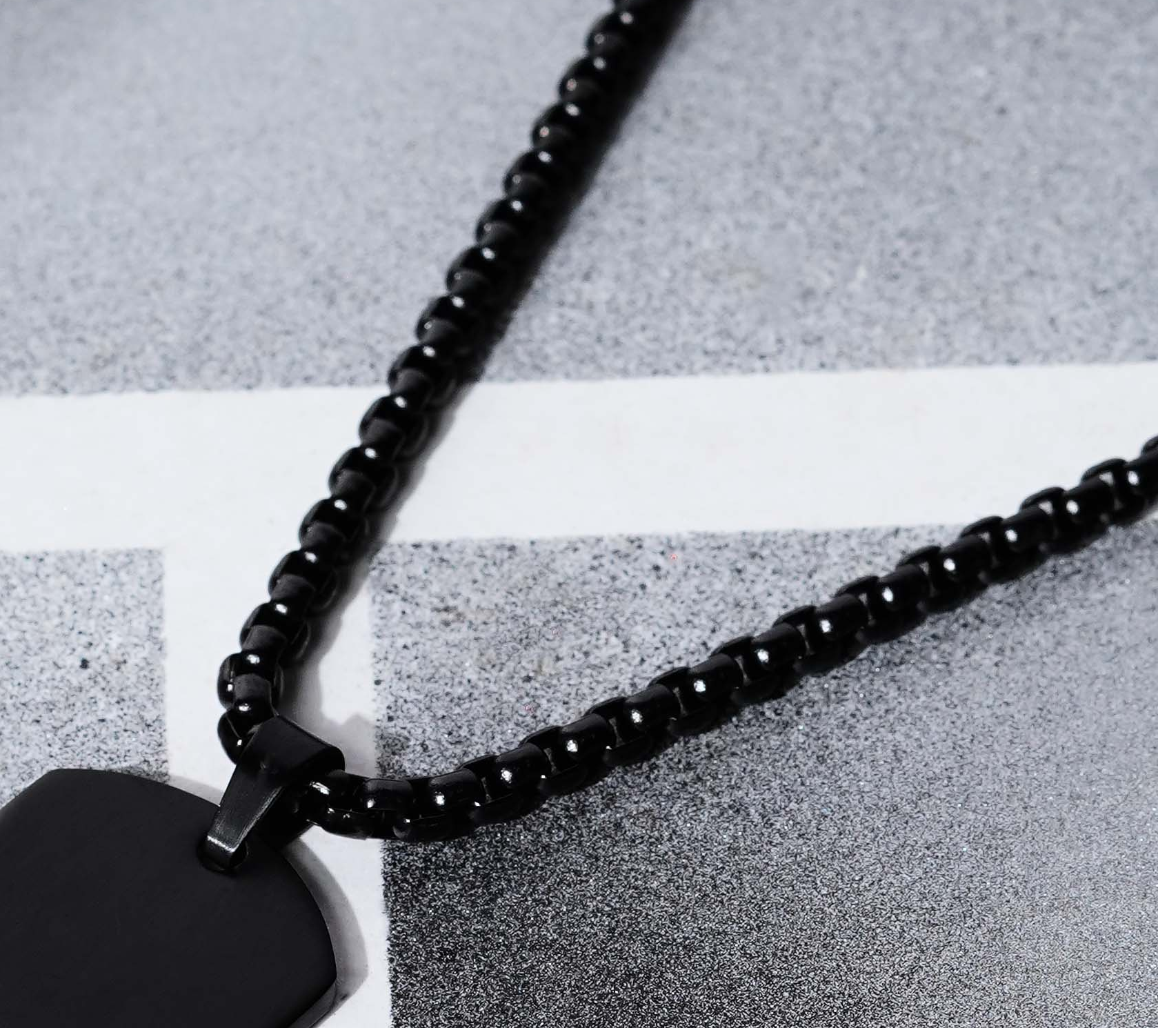 Minimalist Black Military Tag Necklace