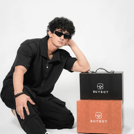 Men’s Black 6-Pocket Cargo Co-ord Set (Shirt & Cargo Pants)