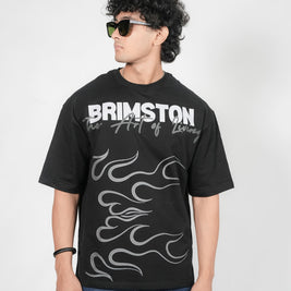 BRIMSTON Flame Graphic T-Shirt - Black | BUYBOT