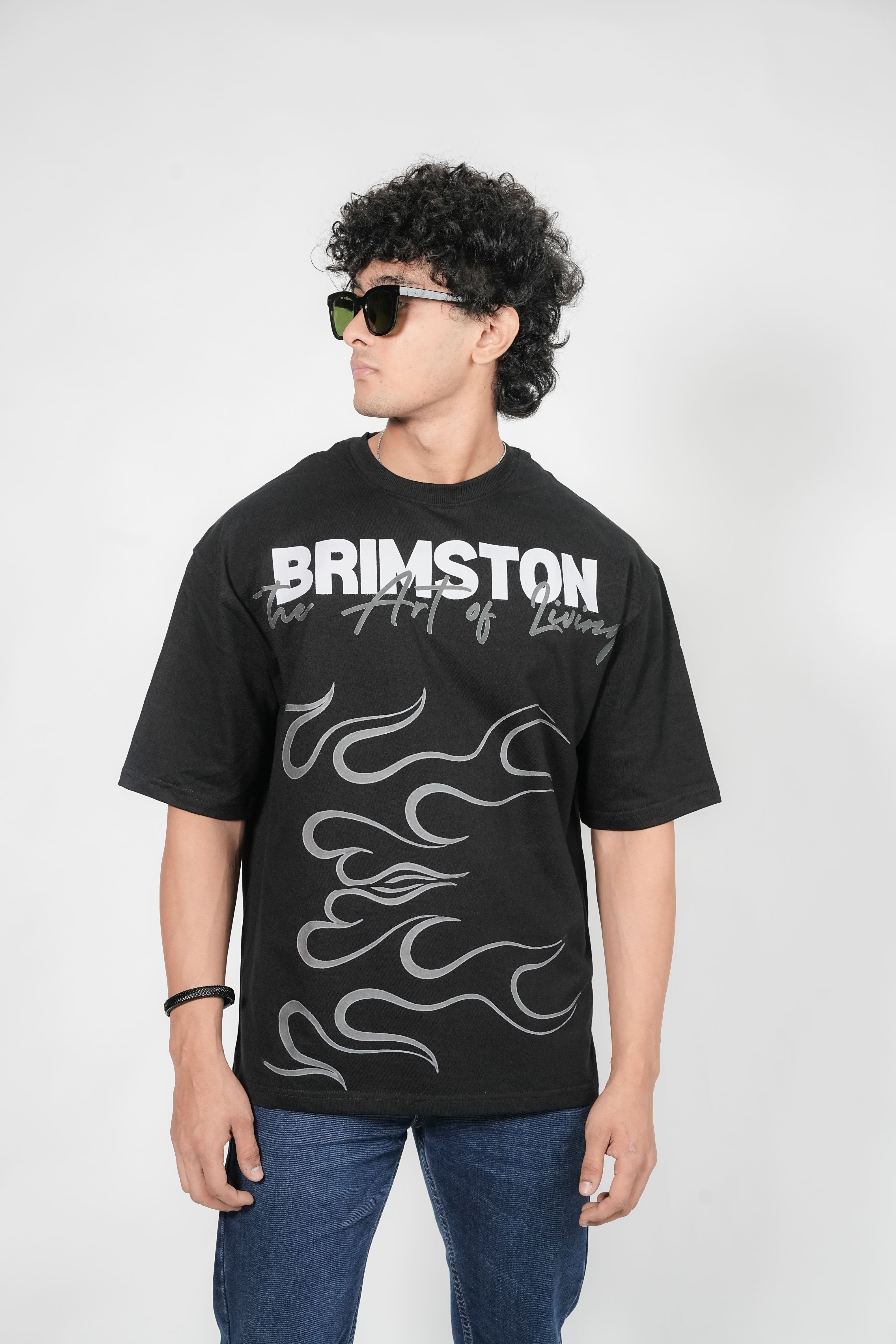 BRIMSTON Flame Graphic T-Shirt - Black | BUYBOT