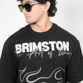 BRIMSTON Flame Graphic T-Shirt - Black | BUYBOT