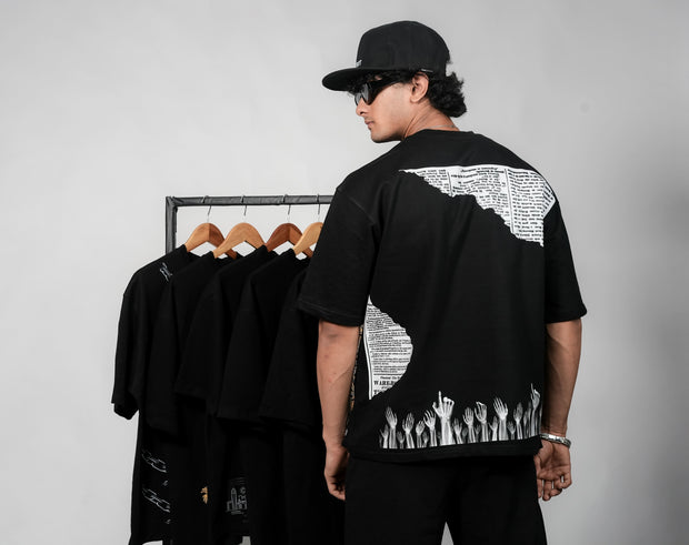 Monochrome “Rise of Voices” Graphic Tee – Black & White Street Edition