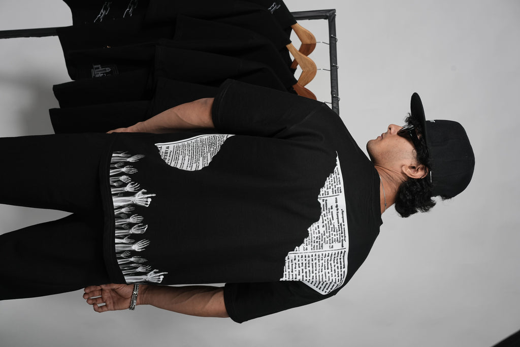 Monochrome “Rise of Voices” Graphic Tee – Black & White Street Edition