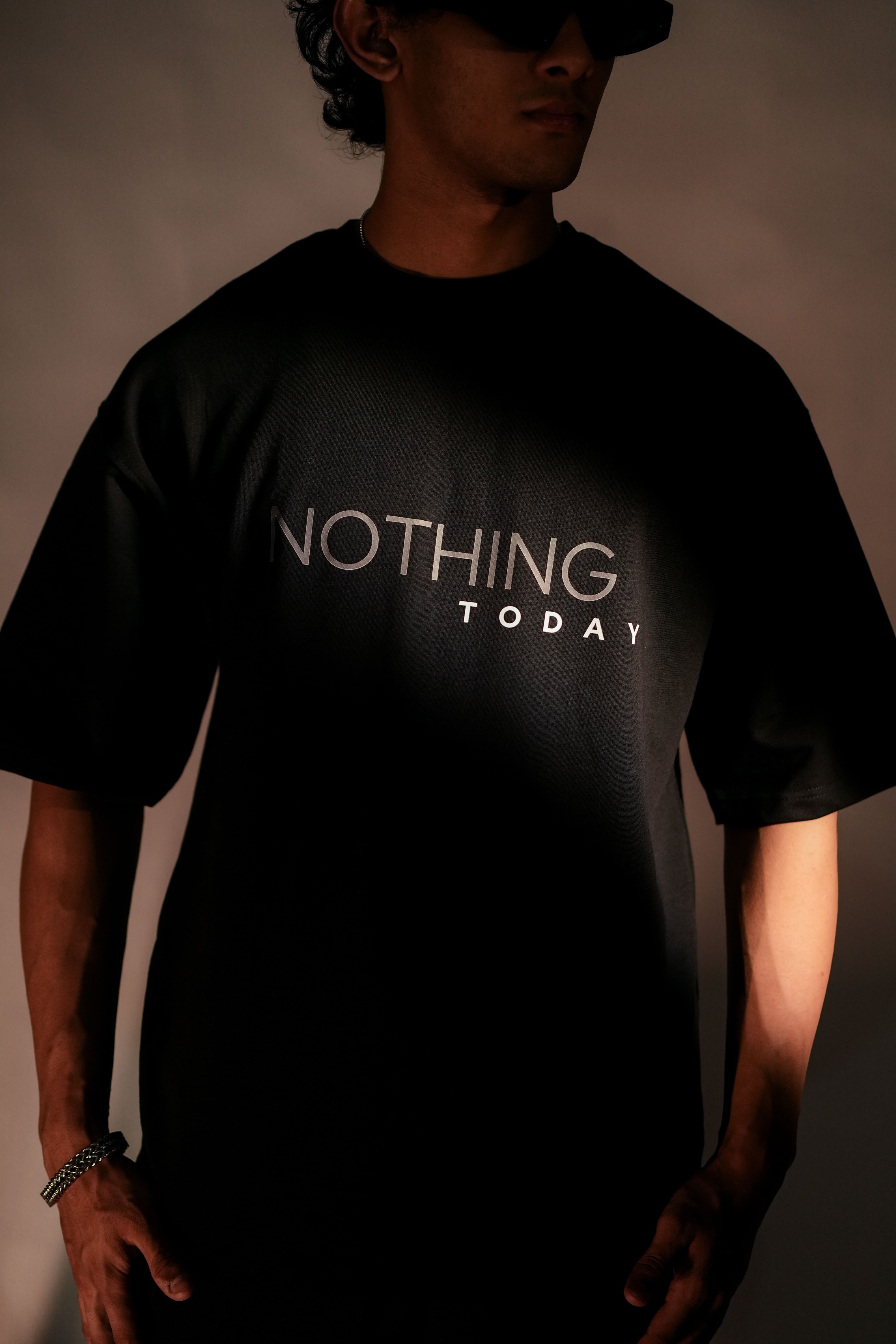 BUYBOT “Nothing Today” Minimalist Oversized Tee – Black Edition