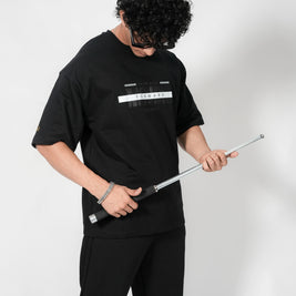 BUYBOT “Forward Motion” Graphic Oversized Tee – Black Edition