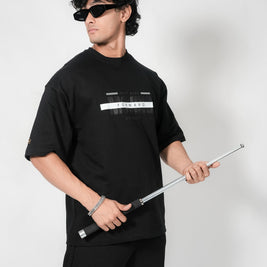 BUYBOT “Forward Motion” Graphic Oversized Tee – Black Edition