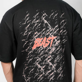 BUYBOT “Beast Mode” Wolf Graphic Oversized Tee – Black Edition