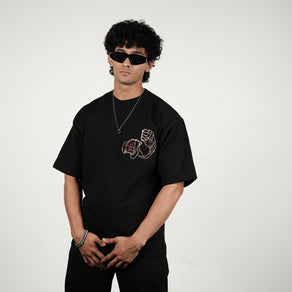 BUYBOT “Abhimaan” Embroidered Oversized Tee – Pride in Scars