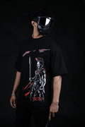 BUYBOT “Spartan Valor” Warrior Graphic Oversized Tee – Black Edition