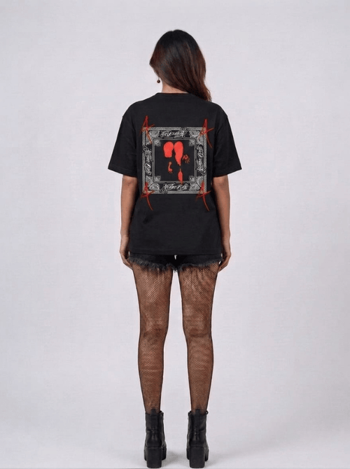 BAD BABY GIRL // Heavyweight Oversized Tee (Black) - BUYBOT